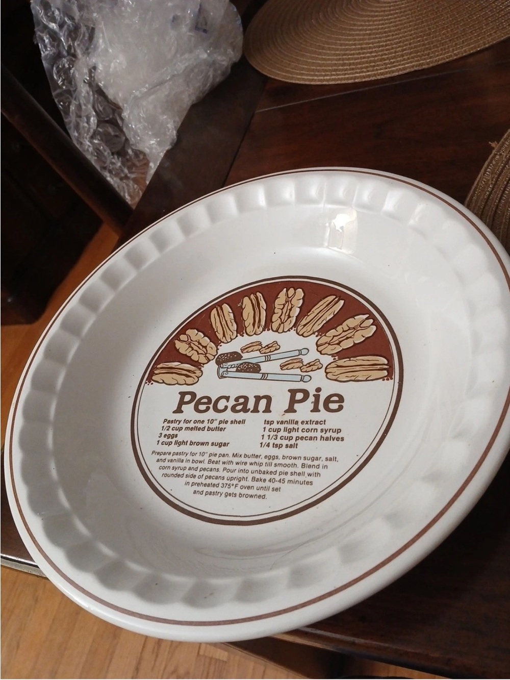Sunnycraft 11011 Pecan Pie Plate Sunnys Pride Sunstone Collection Hand Crafted